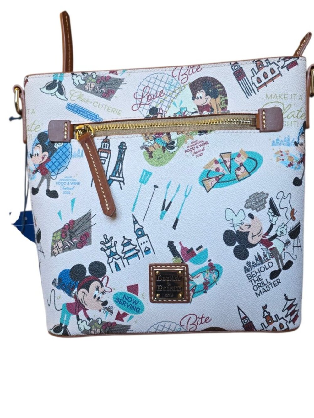 Disney Dooney & Bourke EPCOT Food Wine 2022 Crossbody Bag Mickey Minnie NWT - Picture 6 of 16